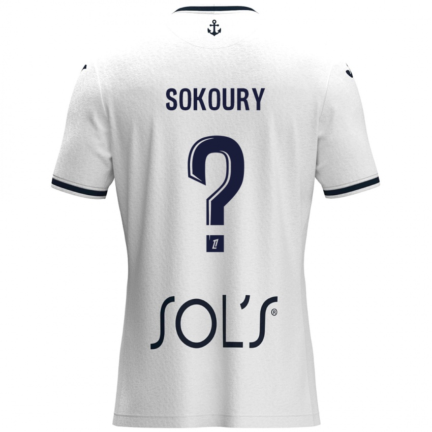 Hombre Camiseta Junior Sokoury #0 Blanco Azul Oscuro 2ª Equipación 2024/25 La Camisa Chile