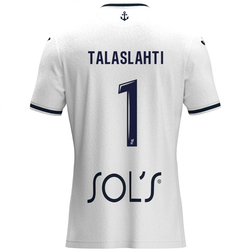 Hombre Camiseta Katriina Talaslahti #1 Blanco Azul Oscuro 2ª Equipación 2024/25 La Camisa Chile