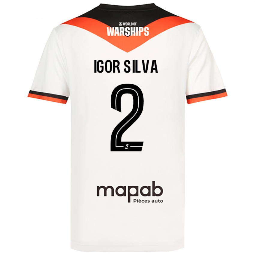 Hombre Camiseta Igor Silva #2 Blanco 2ª Equipación 2024/25 La Camisa Chile