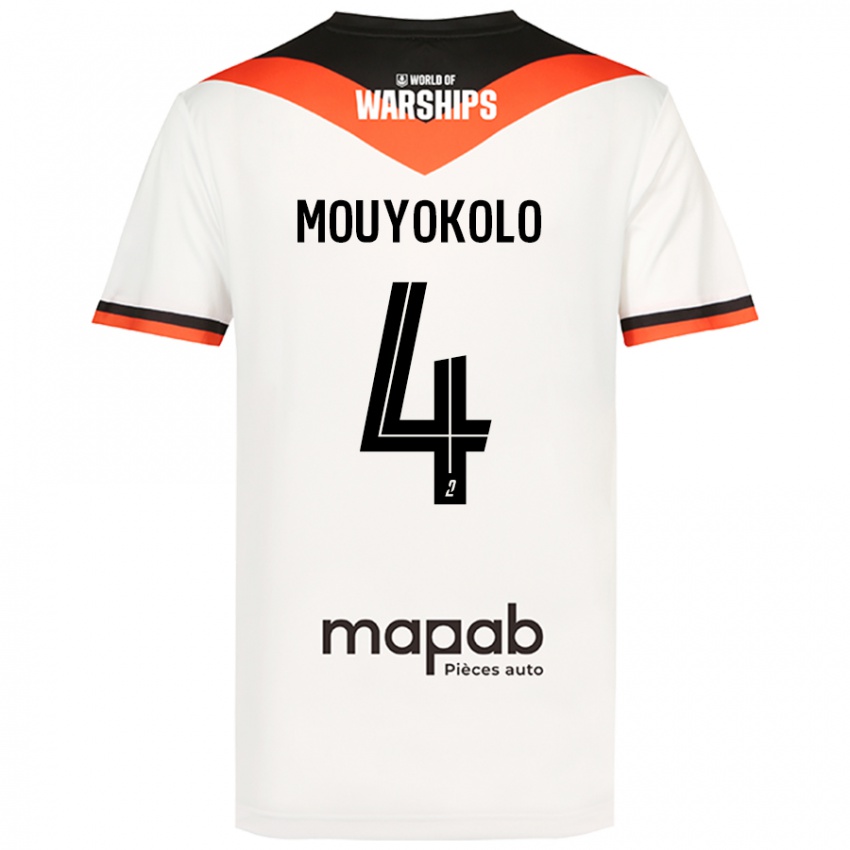 Hombre Camiseta Loris Mouyokolo #4 Blanco 2ª Equipación 2024/25 La Camisa Chile