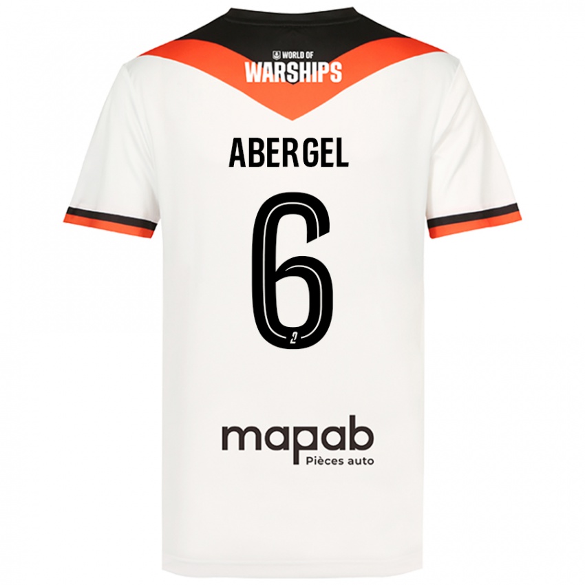 Hombre Camiseta Laurent Abergel #6 Blanco 2ª Equipación 2024/25 La Camisa Chile