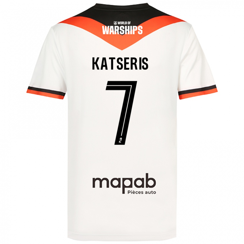 Hombre Camiseta Panos Katseris #7 Blanco 2ª Equipación 2024/25 La Camisa Chile