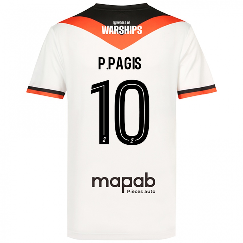 Hombre Camiseta Pablo Pagis #10 Blanco 2ª Equipación 2024/25 La Camisa Chile