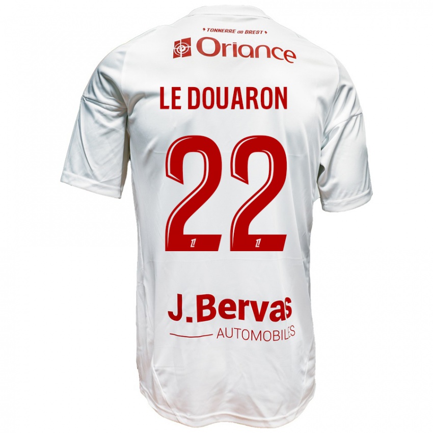 Hombre Camiseta Jérémy Le Douaron #22 Blanco Rojo 2ª Equipación 2024/25 La Camisa Chile