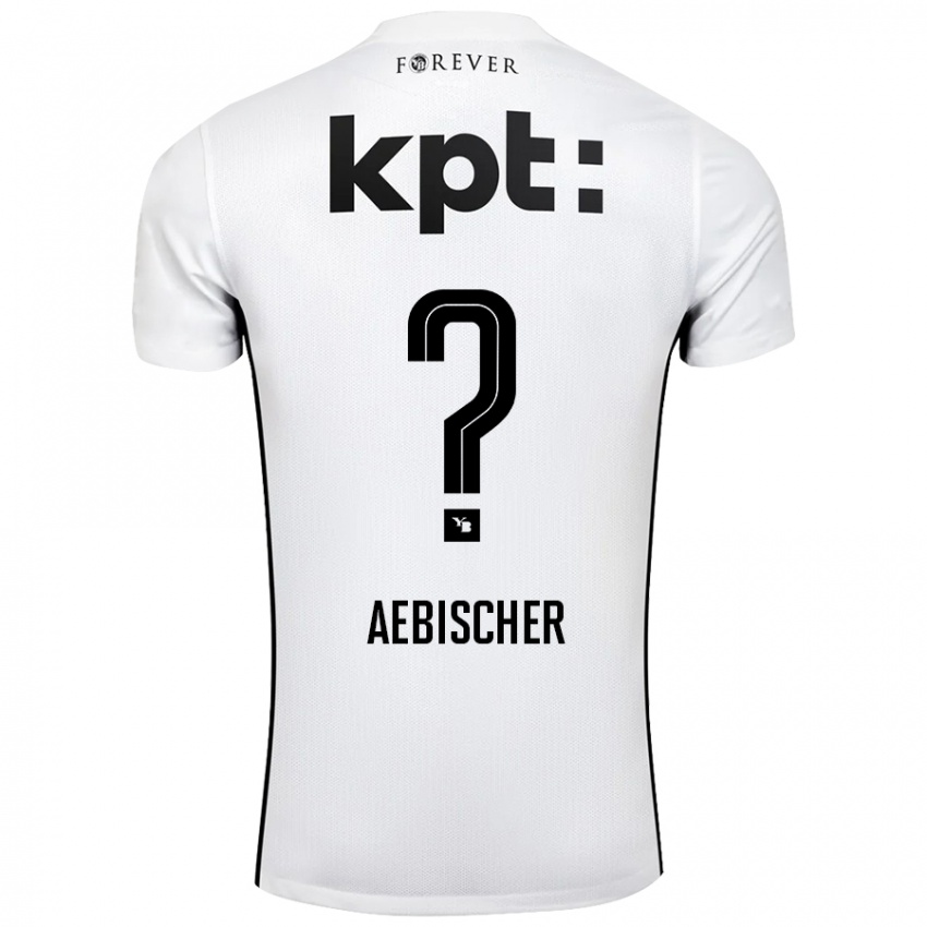 Hombre Camiseta Nico Aebischer #0 Blanco Negro 2ª Equipación 2024/25 La Camisa Chile