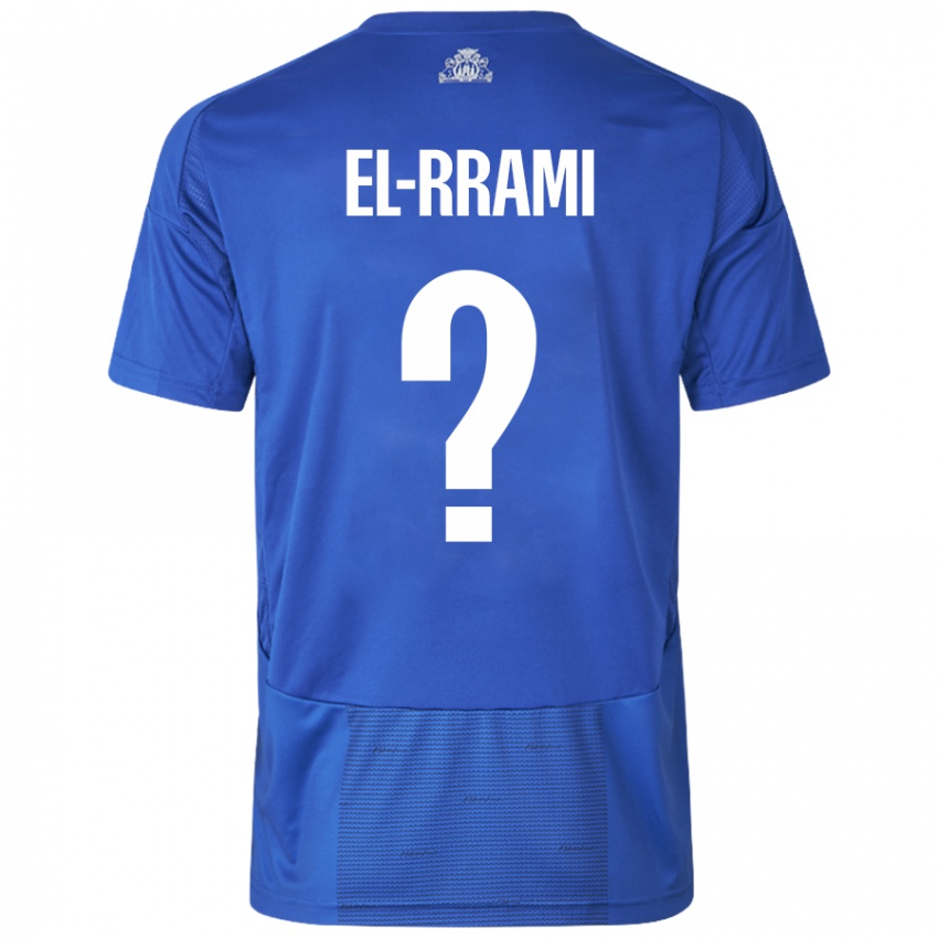 Hombre Camiseta Jamil El-Rrami #0 Blanco Azul 2ª Equipación 2024/25 La Camisa Chile