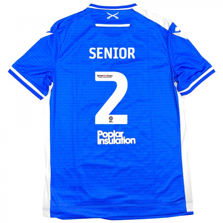 Mujer Camiseta Joel Senior #2 Azul Blanco 1ª Equipación 2024/25 La Camisa Chile