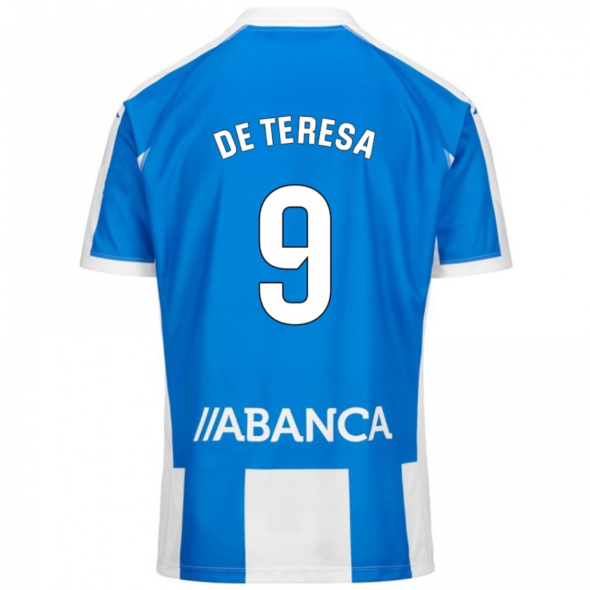 Mujer Camiseta Ana Lucía De Teresa #9 Azul Blanco 1ª Equipación 2024/25 La Camisa Chile