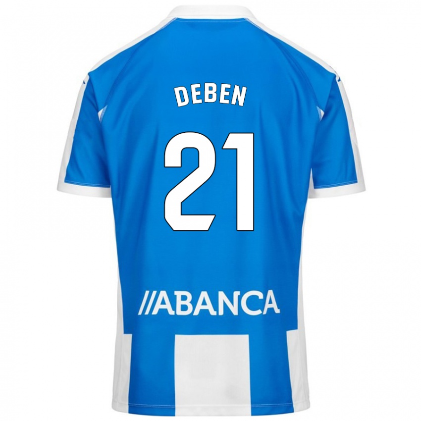 Mujer Camiseta Sara Debén #21 Azul Blanco 1ª Equipación 2024/25 La Camisa Chile