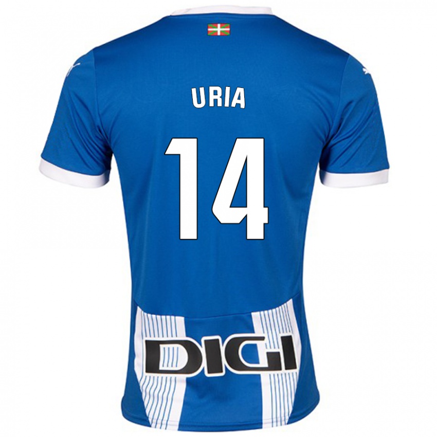 Mujer Camiseta Iker Uria #14 Azul 1ª Equipación 2024/25 La Camisa Chile