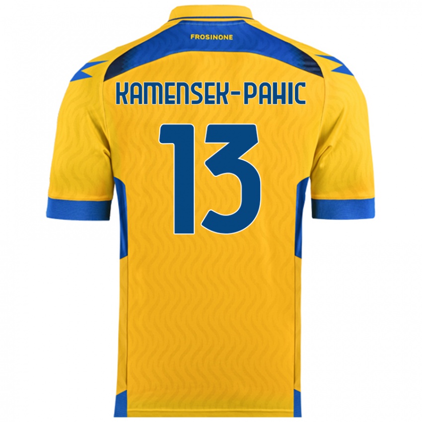 Mujer Camiseta Matjaz Kamensek-Pahic #13 Amarillo 1ª Equipación 2024/25 La Camisa Chile