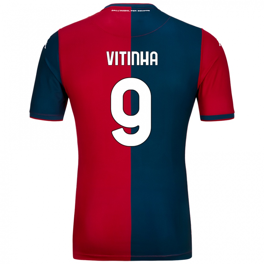 Mujer Camiseta Vitinha #9 Rojo Azul Oscuro 1ª Equipación 2024/25 La Camisa Chile