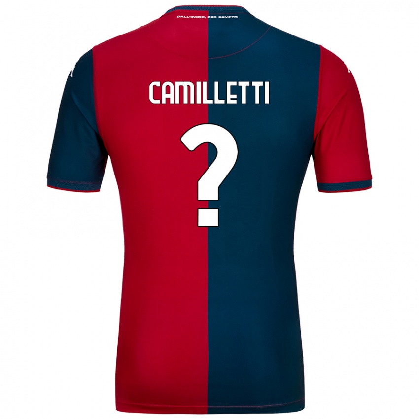 Mujer Camiseta Giovanni Camilletti #0 Rojo Azul Oscuro 1ª Equipación 2024/25 La Camisa Chile