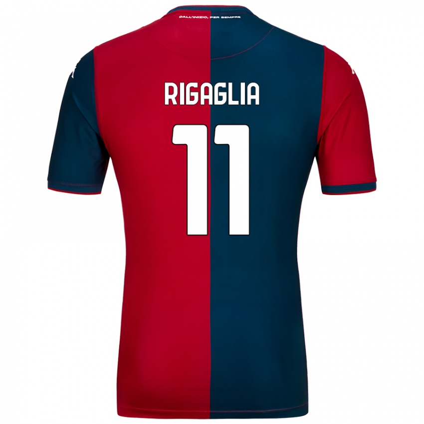 Mujer Camiseta Alison Rigaglia #11 Rojo Azul Oscuro 1ª Equipación 2024/25 La Camisa Chile