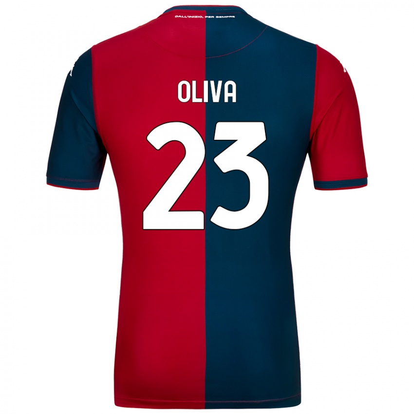 Mujer Camiseta Eleonora Oliva #23 Rojo Azul Oscuro 1ª Equipación 2024/25 La Camisa Chile