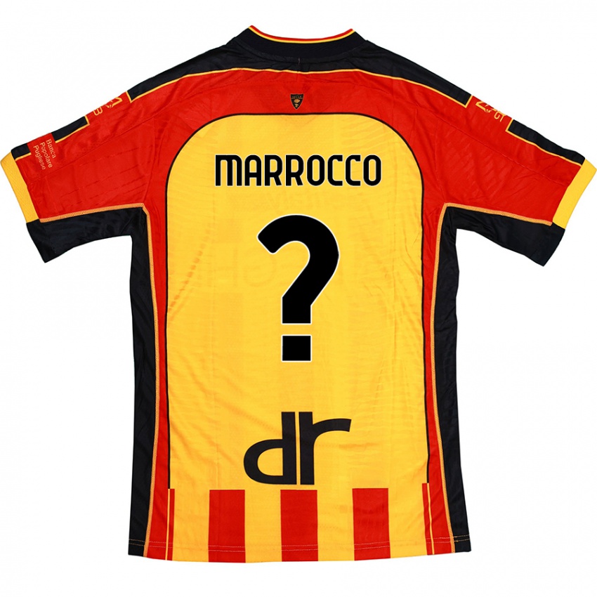 Mujer Camiseta Iacopo Marrocco #0 Amarillo Rojo 1ª Equipación 2024/25 La Camisa Chile