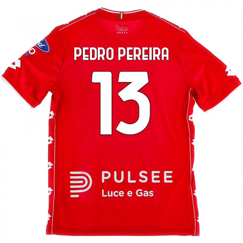 Mujer Camiseta Pedro Pereira #13 Rojo Blanco 1ª Equipación 2024/25 La Camisa Chile