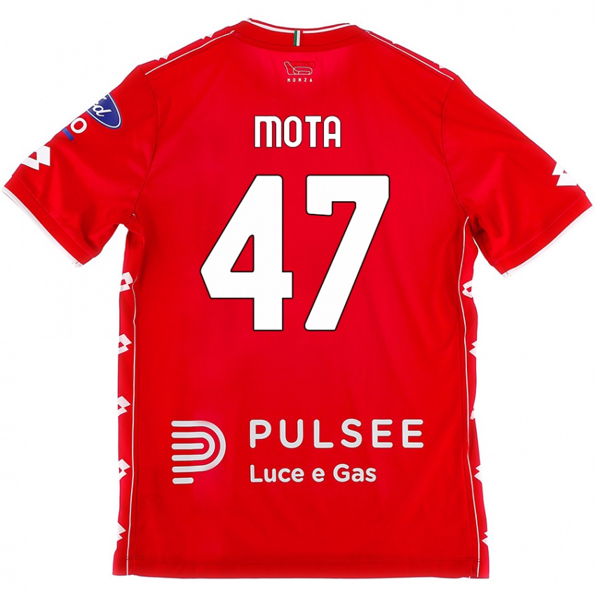 Mujer Camiseta Dany Mota #47 Rojo Blanco 1ª Equipación 2024/25 La Camisa Chile