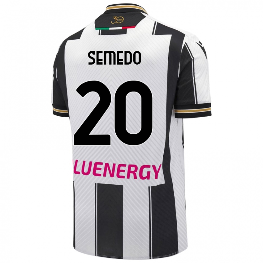 Mujer Camiseta Vivaldo Semedo #20 Blanco Negro 1ª Equipación 2024/25 La Camisa Chile