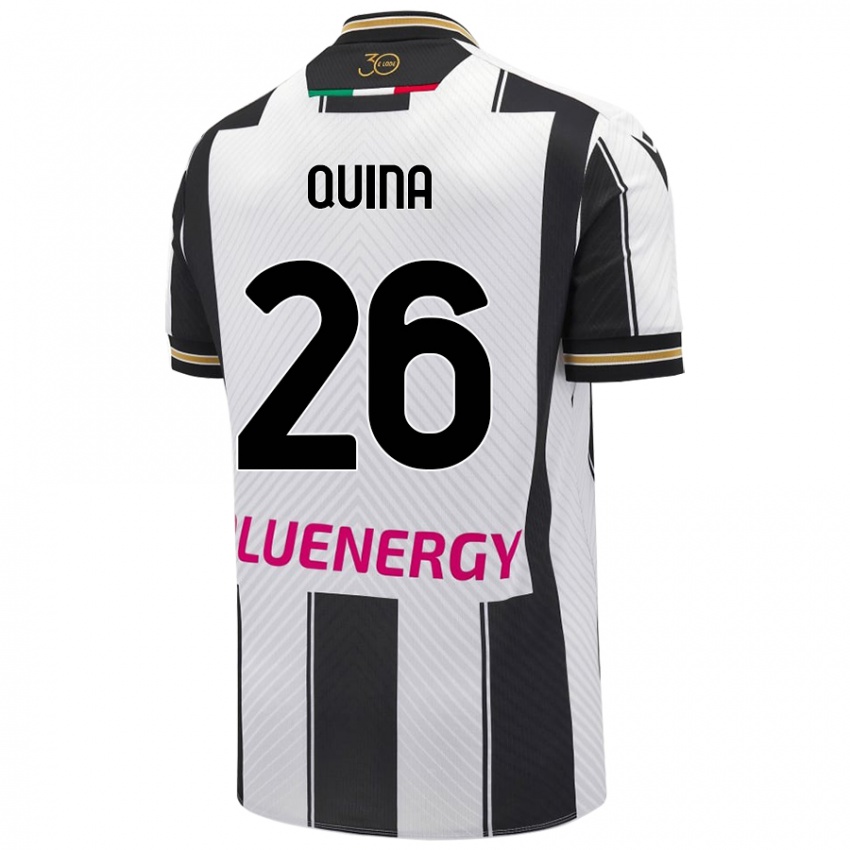 Mujer Camiseta Domingos Quina #26 Blanco Negro 1ª Equipación 2024/25 La Camisa Chile