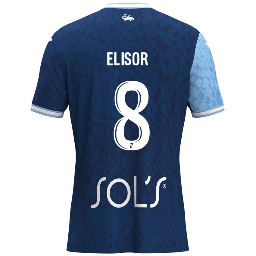 Mujer Camiseta Salomé Elisor #8 Azul Cielo Azul Oscuro 1ª Equipación 2024/25 La Camisa Chile