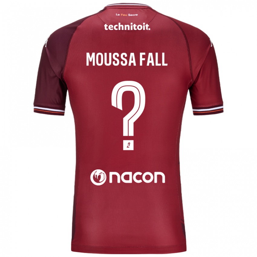 Mujer Camiseta Pape Moussa Fall #0 Rojo Granata 1ª Equipación 2024/25 La Camisa Chile