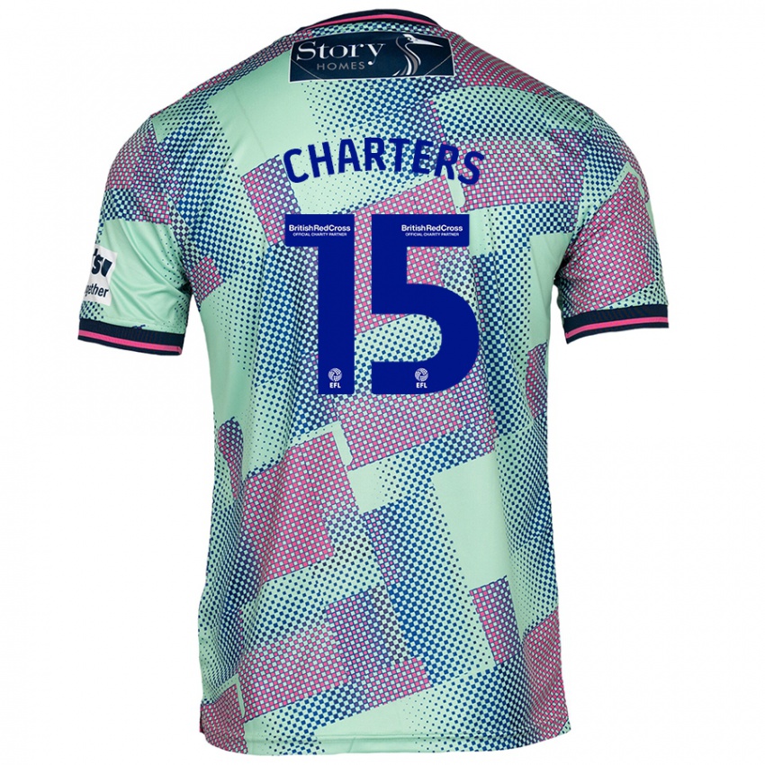 Mujer Camiseta Taylor Charters #15 Verde 2ª Equipación 2024/25 La Camisa Chile