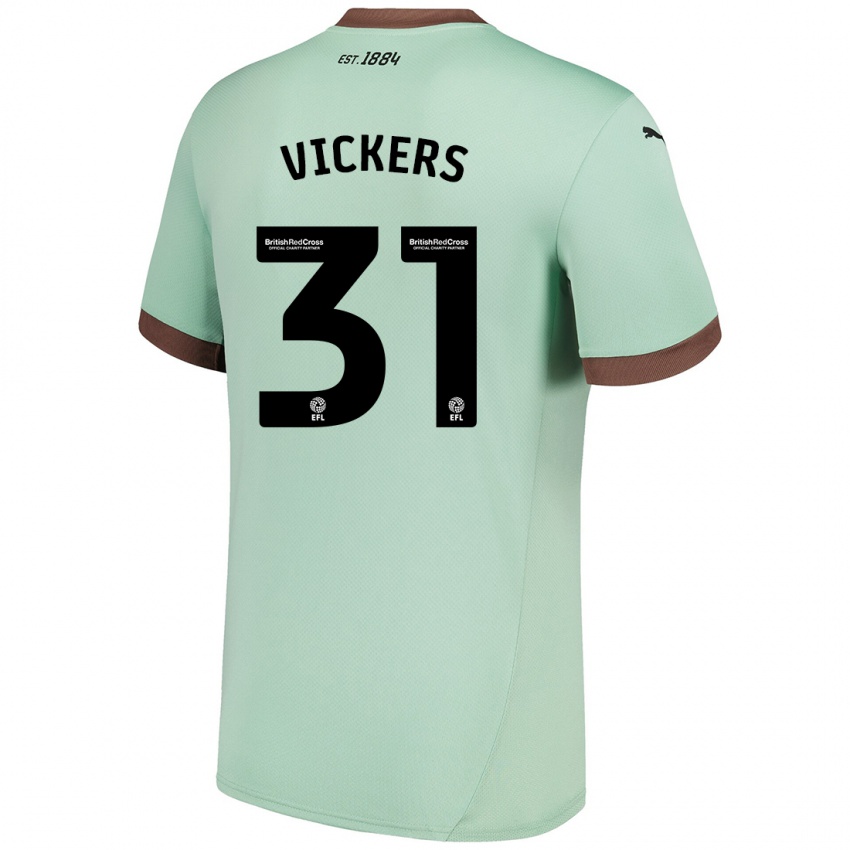 Mujer Camiseta Josh Vickers #31 Verde Pálido 2ª Equipación 2024/25 La Camisa Chile