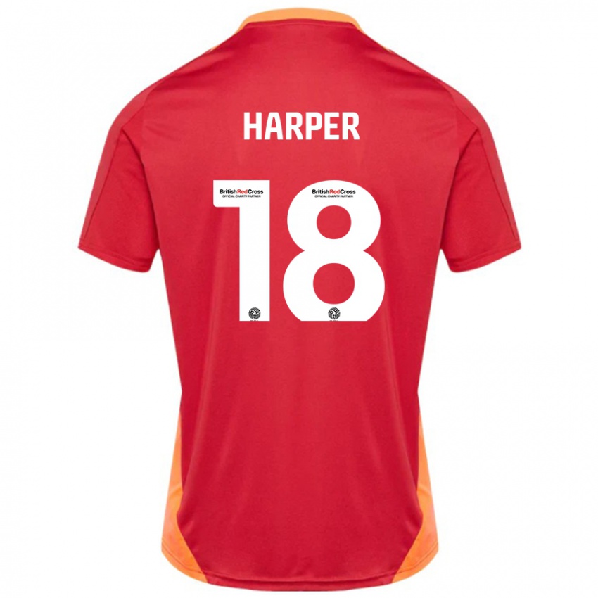 Mujer Camiseta Vincent Harper #18 Azul Blanquecino 2ª Equipación 2024/25 La Camisa Chile