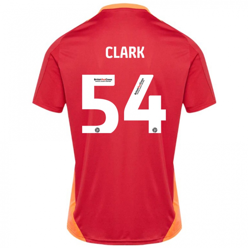 Mujer Camiseta Max Clark #54 Azul Blanquecino 2ª Equipación 2024/25 La Camisa Chile