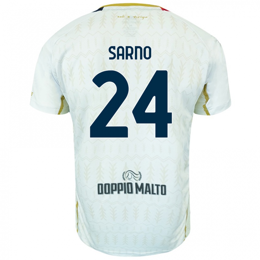 Mujer Camiseta Vincenzo Sarno #24 Blanco 2ª Equipación 2024/25 La Camisa Chile