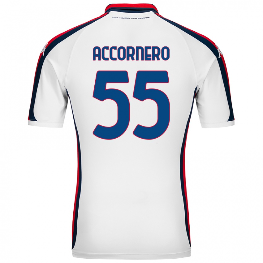 Mujer Camiseta Federico Accornero #55 Blanco 2ª Equipación 2024/25 La Camisa Chile