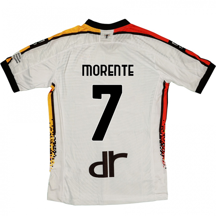 Mujer Camiseta Tete Morente #7 Blanco Negro 2ª Equipación 2024/25 La Camisa Chile