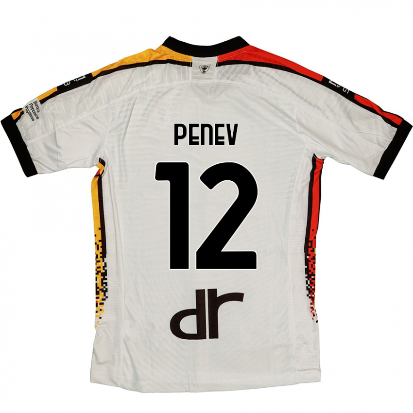 Mujer Camiseta Plamen Penev #12 Blanco Negro 2ª Equipación 2024/25 La Camisa Chile