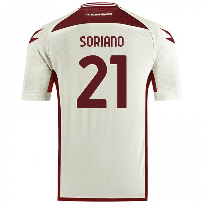 Mujer Camiseta Roberto Soriano #21 Color Crema 2ª Equipación 2024/25 La Camisa Chile