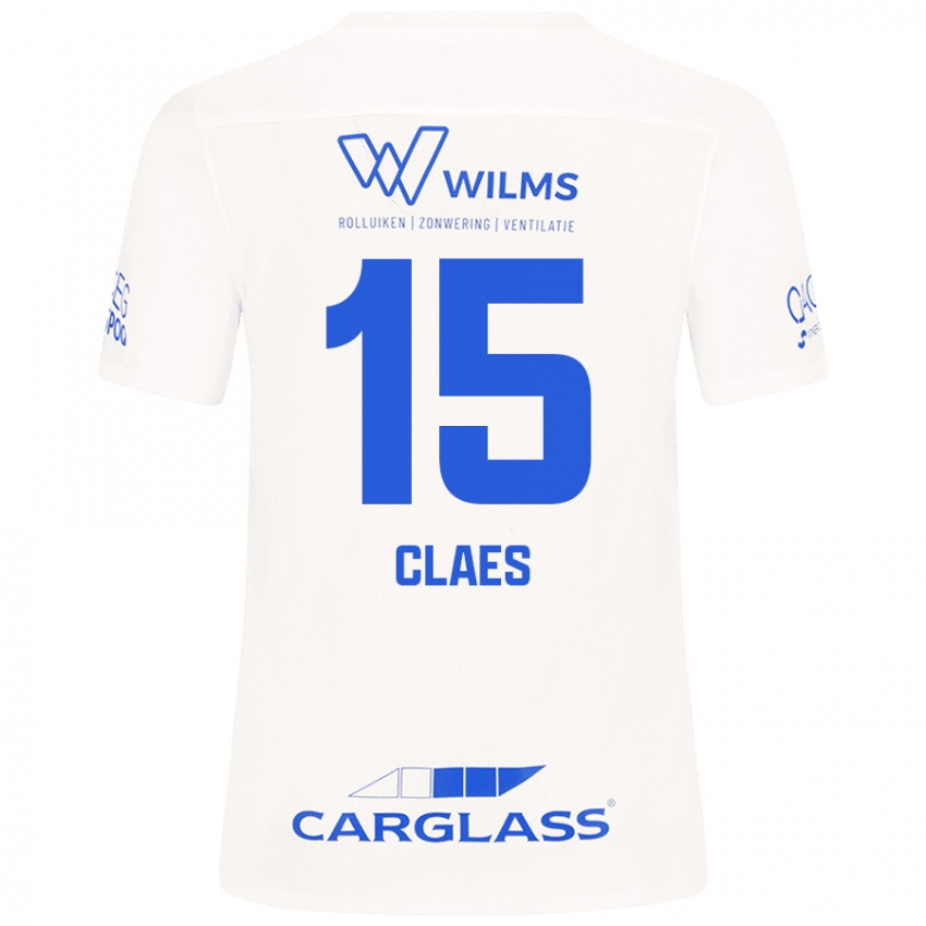 Mujer Camiseta Thomas Claes #15 Blanco 2ª Equipación 2024/25 La Camisa Chile