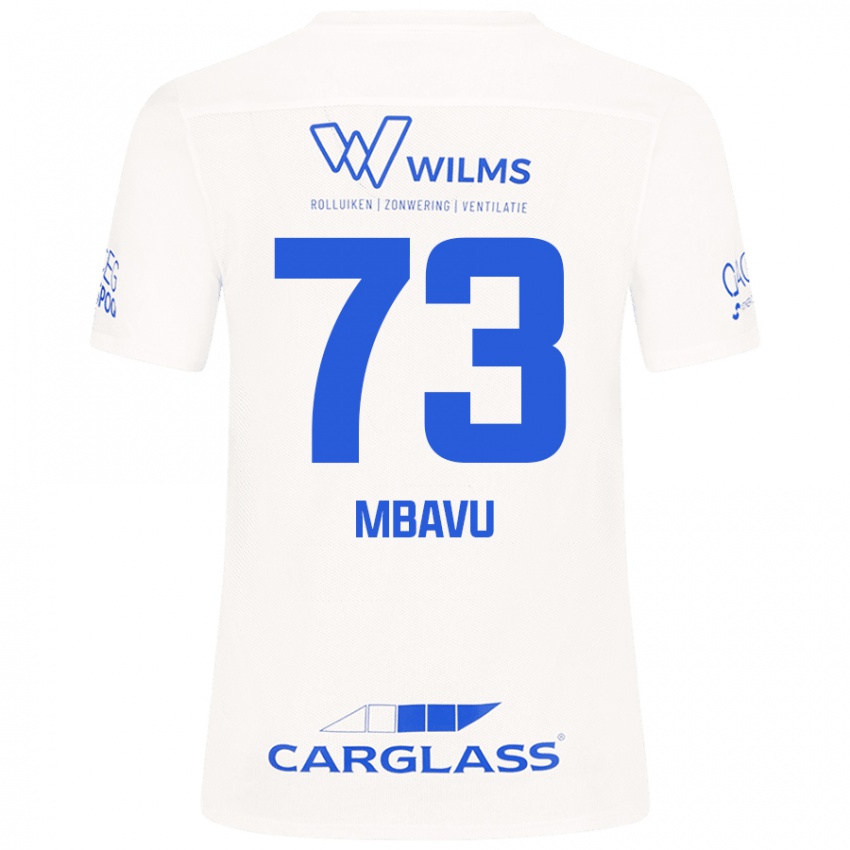 Mujer Camiseta Elie Mbavu #73 Blanco 2ª Equipación 2024/25 La Camisa Chile