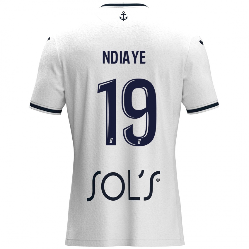 Mujer Camiseta Rassoul Ndiaye #19 Blanco Azul Oscuro 2ª Equipación 2024/25 La Camisa Chile