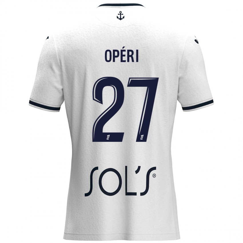 Mujer Camiseta Christopher Operi #27 Blanco Azul Oscuro 2ª Equipación 2024/25 La Camisa Chile