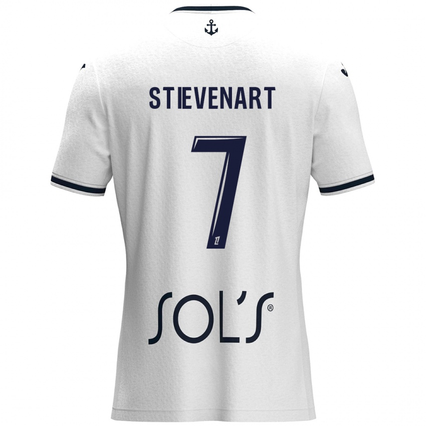 Mujer Camiseta Zoé Stievenart #7 Blanco Azul Oscuro 2ª Equipación 2024/25 La Camisa Chile