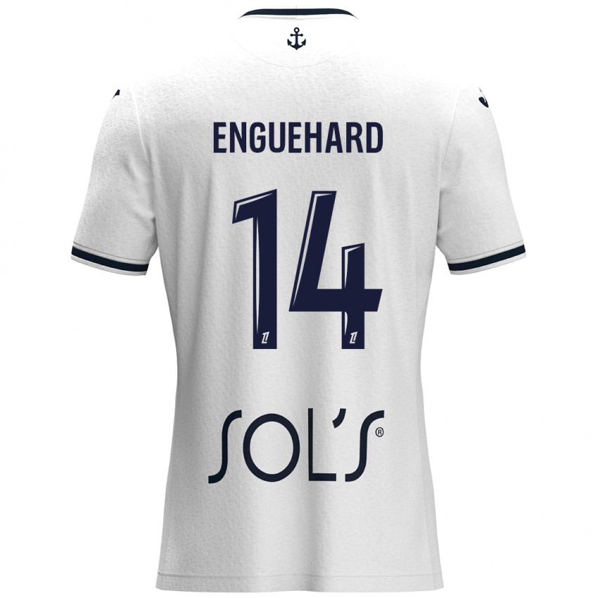 Mujer Camiseta Romane Enguehard #14 Blanco Azul Oscuro 2ª Equipación 2024/25 La Camisa Chile