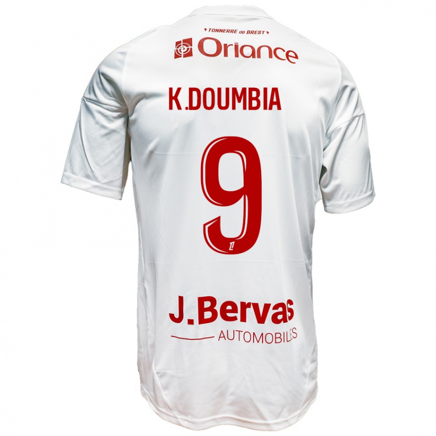 Niño Camiseta Kamory Doumbia #9 Blanco Rojo 2ª Equipación 2024/25 La Camisa Chile