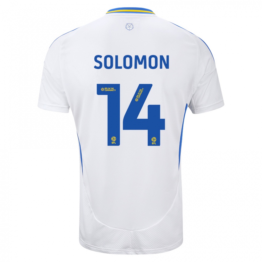 Mujer Camiseta Manor Solomon #14 Blanco Azul 1ª Equipación 2024/25 La Camisa Chile