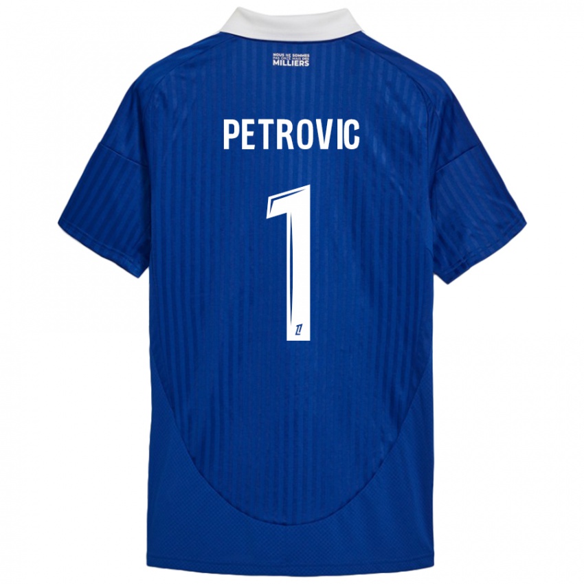 Mujer Camiseta Djordje Petrovic #1 Azul Blanco 1ª Equipación 2024/25 La Camisa Chile