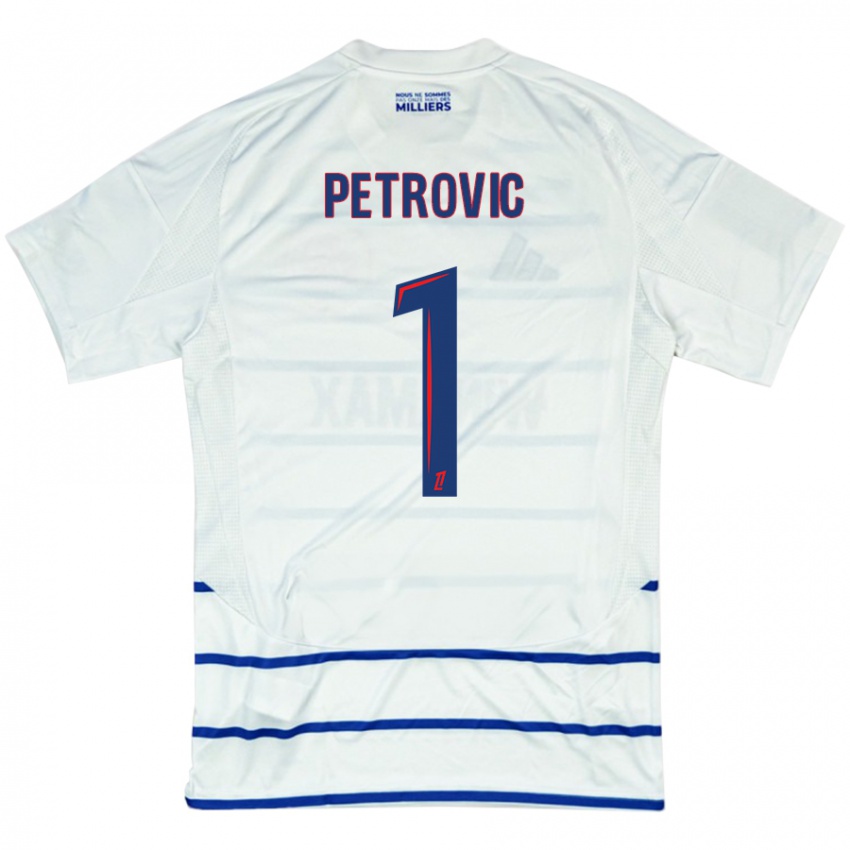 Mujer Camiseta Djordje Petrovic #1 Blanco Azul 2ª Equipación 2024/25 La Camisa Chile