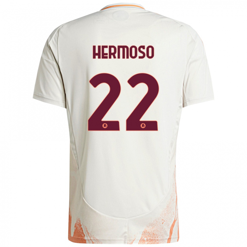 Mujer Camiseta Mario Hermoso #22 Crema Blanco Naranja 2ª Equipación 2024/25 La Camisa Chile