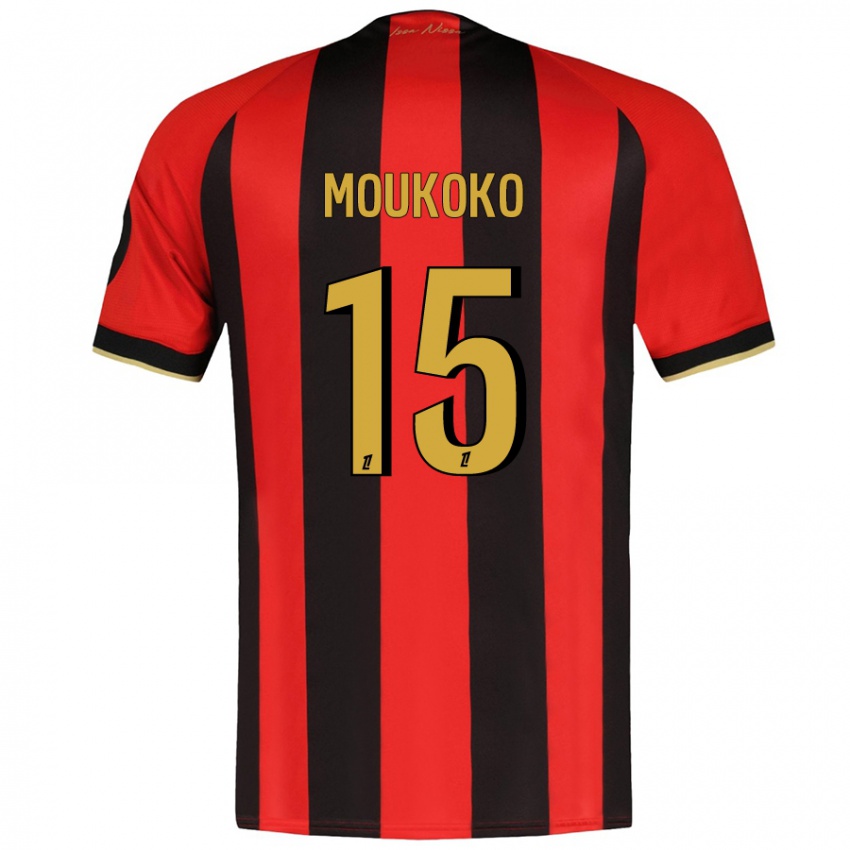 Mujer Camiseta Youssoufa Moukoko #15 Rojo Negro 1ª Equipación 2024/25 La Camisa Chile