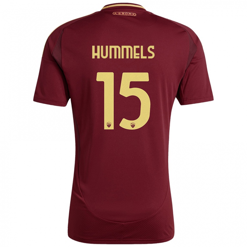 Mujer Camiseta Mats Hummels #15 Rojo Marrón Dorado 1ª Equipación 2024/25 La Camisa Chile