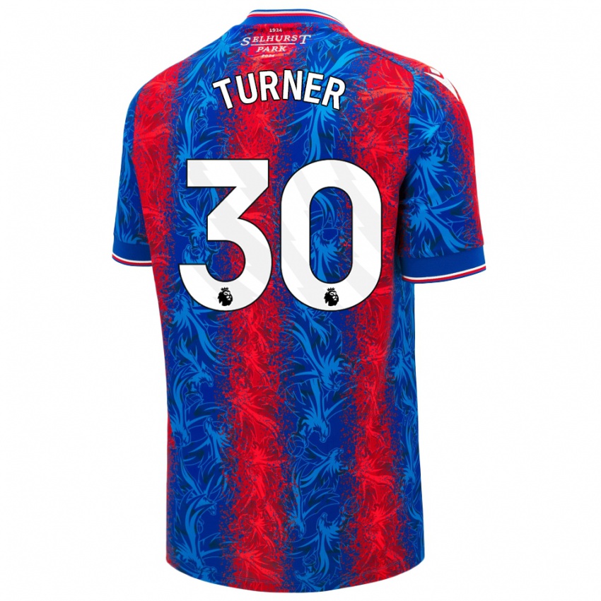 Mujer Camiseta Matt Turner #30 Rayas Rojas Y Azules 1ª Equipación 2024/25 La Camisa Chile