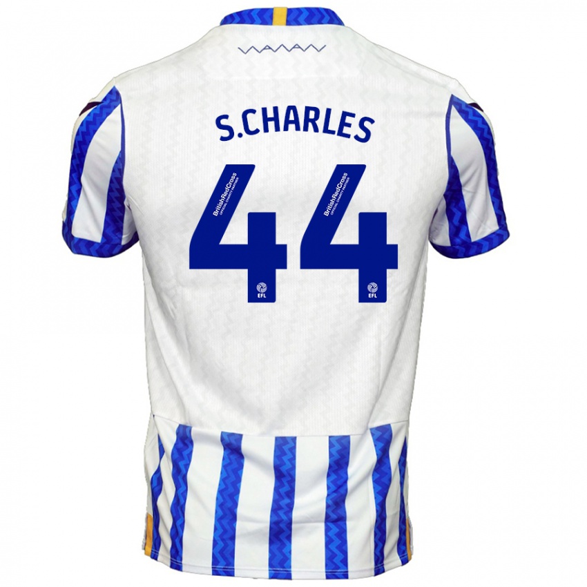 Mujer Camiseta Shea Charles #44 Azul Blanco 1ª Equipación 2024/25 La Camisa Chile